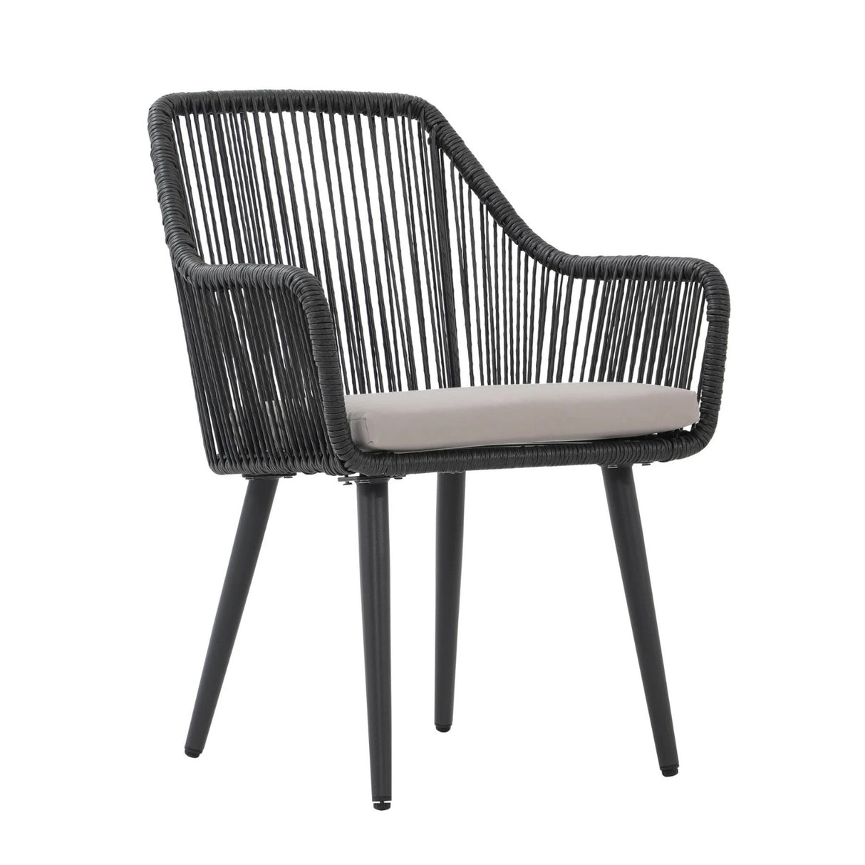 2-Piece Outdoor Rope Patio Dining Chairs