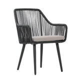 2-Piece Outdoor Rope Patio Dining Chairs