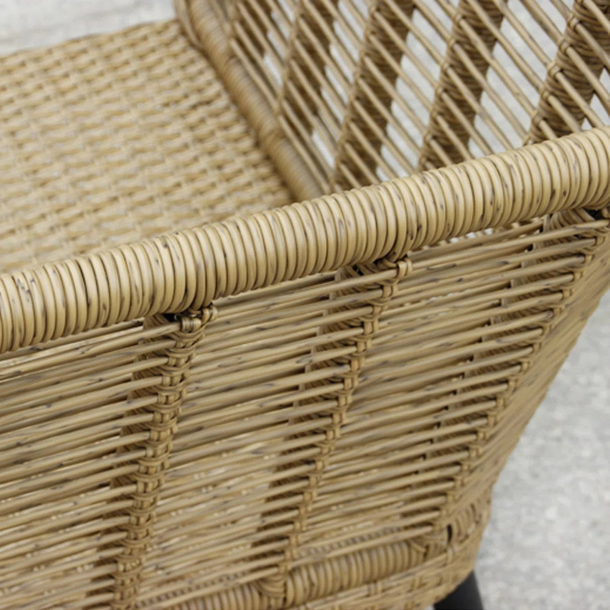 Outdoor Beige Rope 7-Seater Sofa Set With Glass Top Table