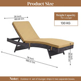 Outdoor Rattan Wicker Chaise Lounger For Poolside
