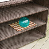 7-Piece Outdoor Rattan Wicker Bar Set with Wicker Top Table