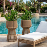 Devoko Outdoor Rope Planter Stand Set (Beige)