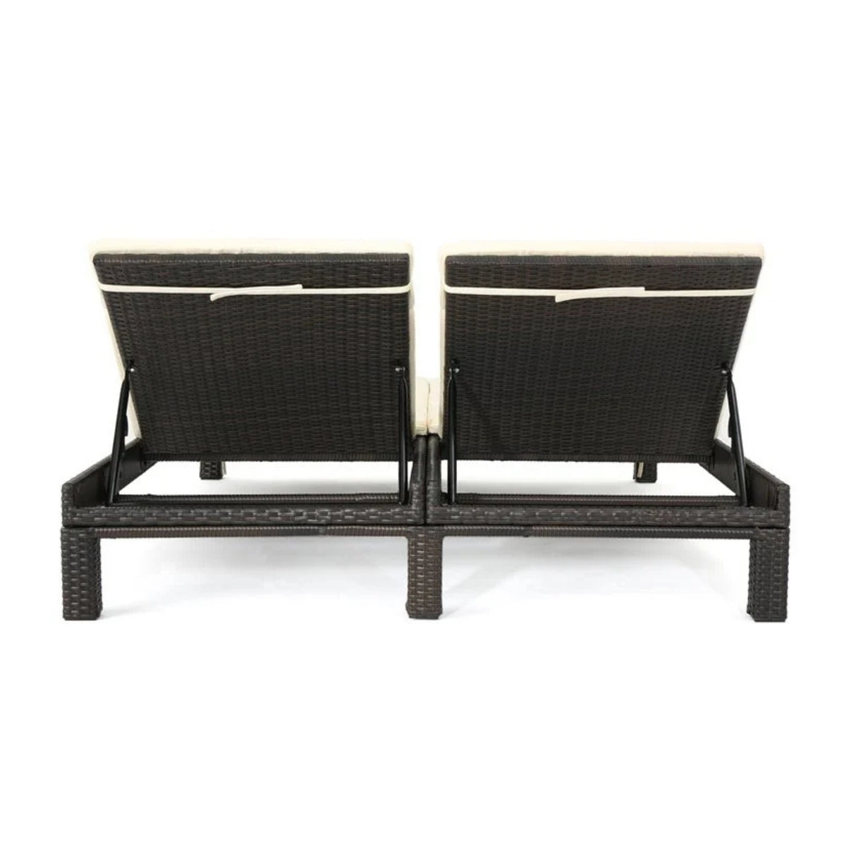 Outdoor All-Weather Rattan Wicker Chaise Lounge Chair Set of 2