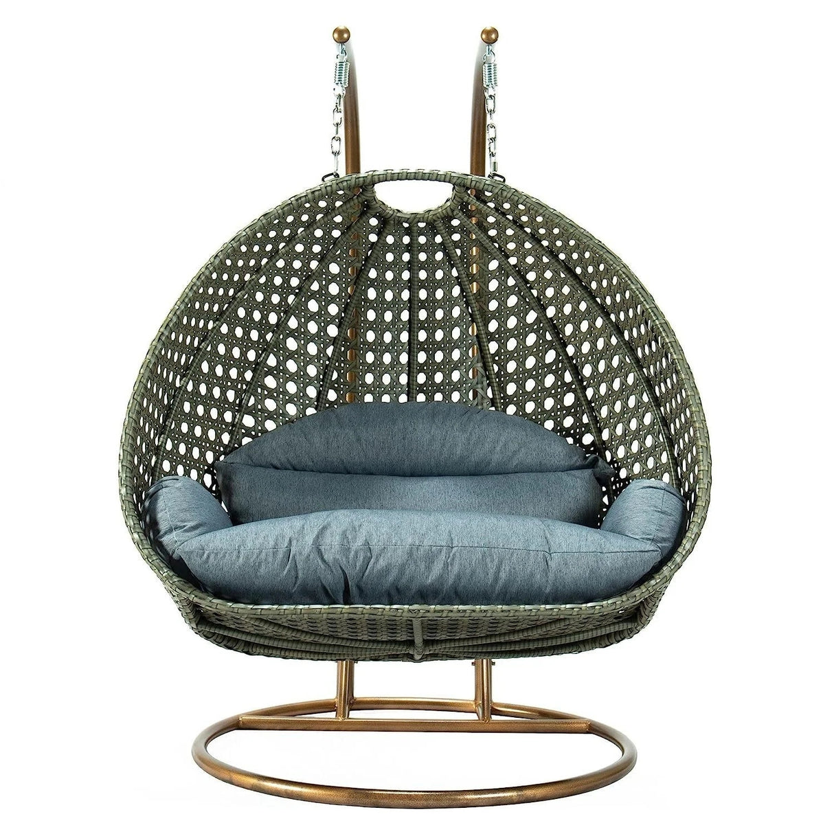 Double Seater Hanging Swing Chair (Dark Brown/Dark Grey)