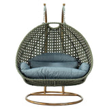 Double Seater Hanging Swing Chair (Dark Brown/Dark Grey)
