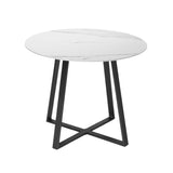 5-Piece Outdoor Patio Dining Set with Rope Chairs & Marble-Top Table