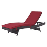 Outdoor Rattan Wicker Chaise Lounger For Poolside