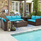 Outdoor 7-Seater Wicker Sectional Sofa Set