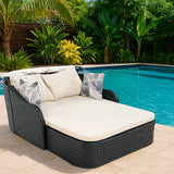 Outdoor Rattan Wicker Double Seater Canopy Daybed
