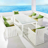 7-Piece Outdoor Rattan Wicker Dinning Table Set