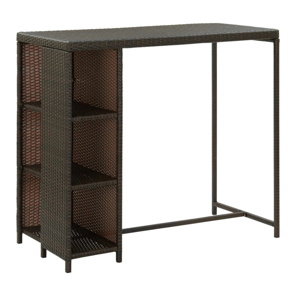 Outdoor Rattan Wicker Bar Table with High-Top Design