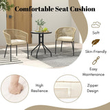 2-Piece Outdoor Rope Patio Dining Chairs