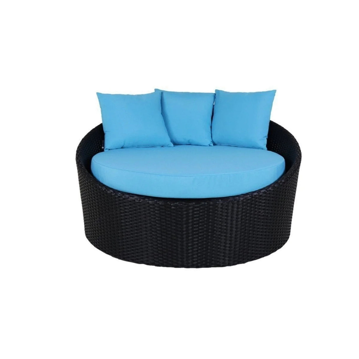 Outdoor Rattan Wicker Daybed with Glass Top Table