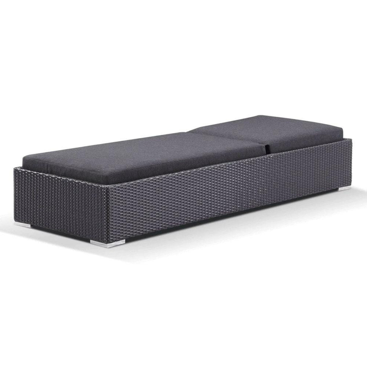 Outdoor All-Weather Rattan Wicker Lounger (Black)