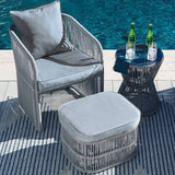 Outdoor 3 Piece Rope Patio Sofa Set (Grey)