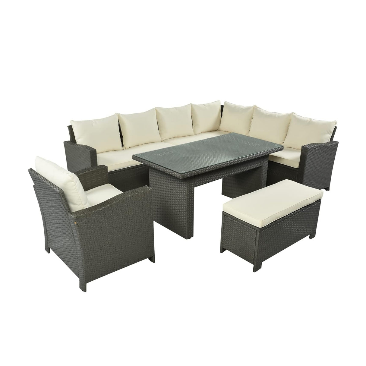 5-Piece Outdoor Patio Furniture Set with Dining Table and Chairs