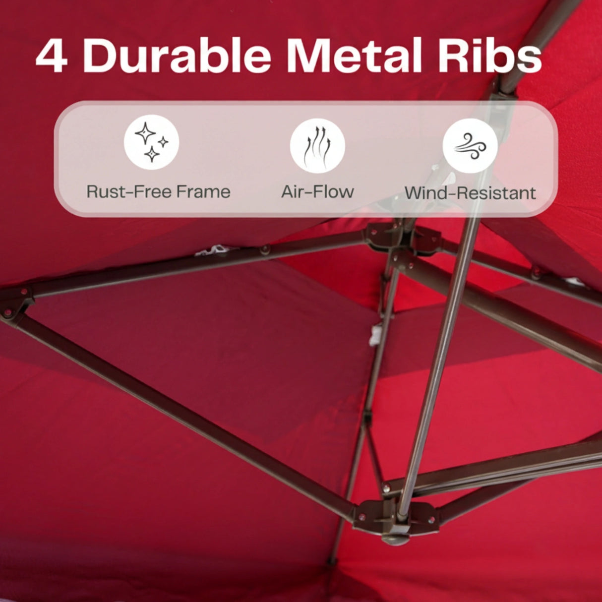 10ft Side Pole Square Shape Outdoor Umbrella With Marble Base (Red)