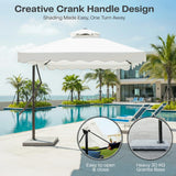 10ft Side Pole Square Shape Outdoor Umbrella With Granite Base (White)