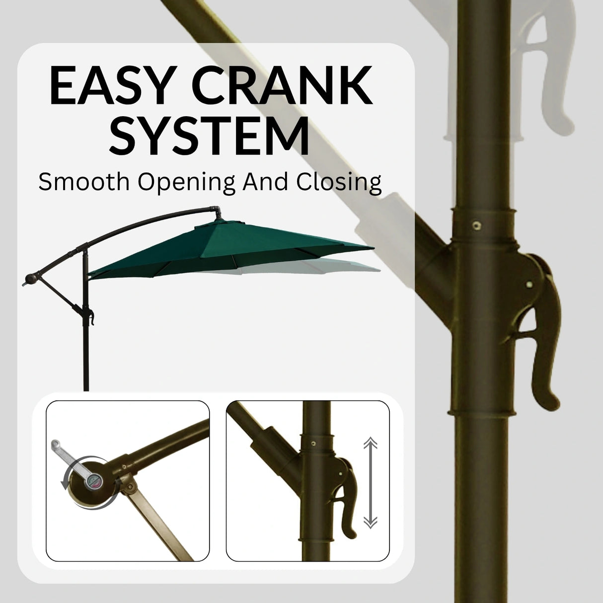 9 Ft Outdoor Offset Cantilever Patio Umbrella with Marble Base