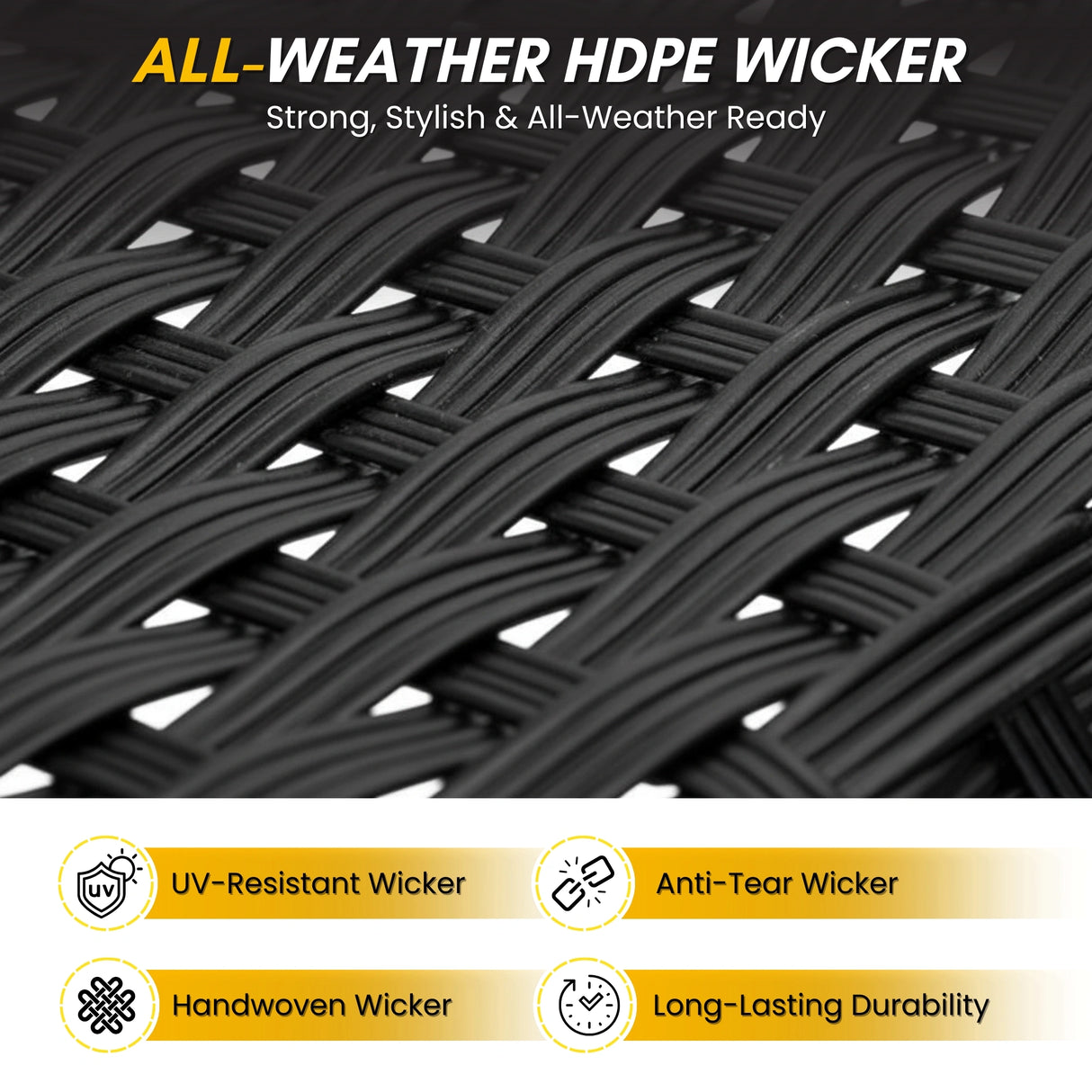 5-Piece Outdoor Rattan Wicker Patio Bistro Set