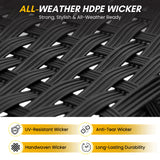 5-Piece Outdoor Rattan Wicker Patio Bistro Set