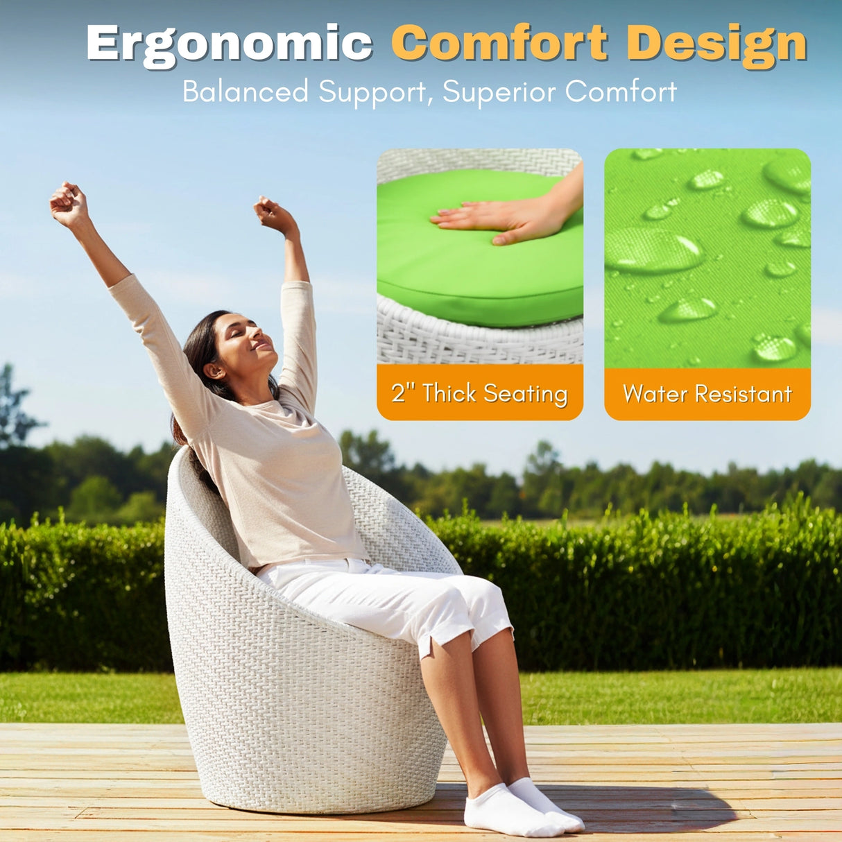 Outdoor Rattan Wicker 3-Piece Conversation Set