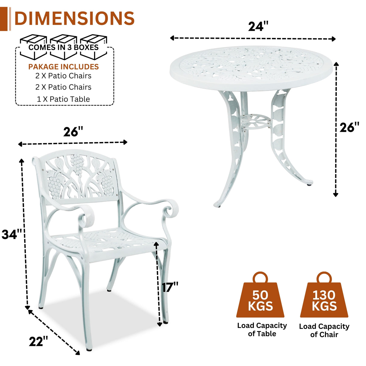 Outdoor 5-Piece Patio Bistro Set