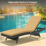 Outdoor Rattan Wicker Chaise Lounger For Poolside