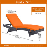Outdoor Rattan Wicker Chaise Lounger For Poolside