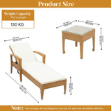 Outdoor Wicker Lounge Chair With Side Table