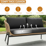 Outdoor 4 Seater Rope Conversation Sofa Set