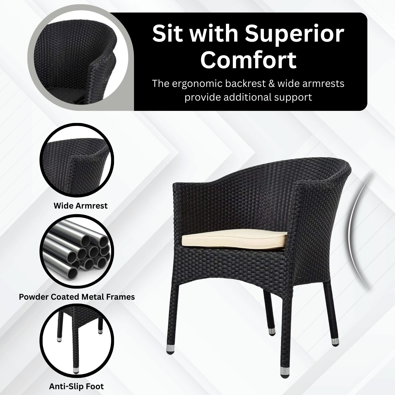 3-Piece Outdoor Rattan Wicker Patio Set