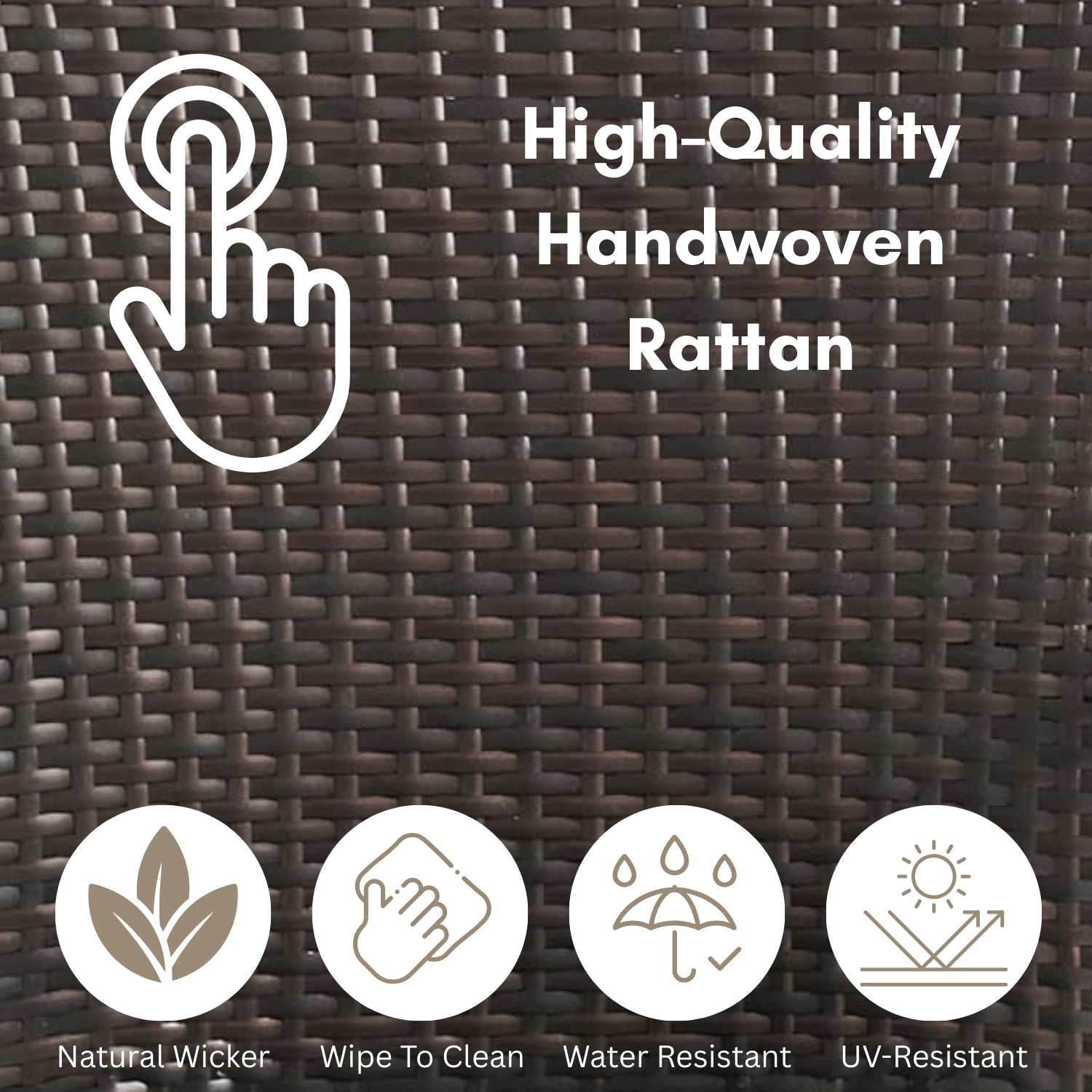 Outdoor 5 Piece HDPE Wicker Conversation Sofa Set