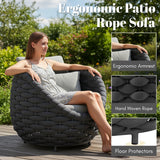 4 Piece Outdoor Rope Sofa Set (Grey & Dark Grey)