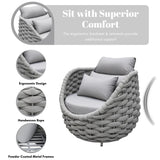 Bird’s Nest Shape 3-Piece Hand-Woven Rope Patio Set