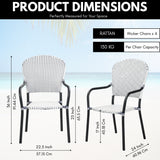 4-Piece Outdoor Rattan Wicker Patio Chairs