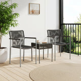Outdoor Rope 3-Piece Patio Set (Grey)