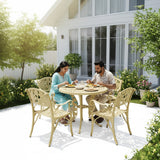Outdoor Cast Aluminium 5-Piece Patio Bistro Set (Beige)