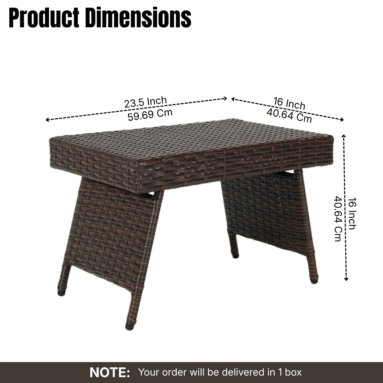 Outdoor Rattan Wicker Foldable Table