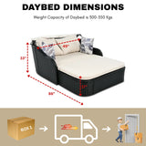 Outdoor Rattan Wicker Double Seater Canopy Daybed