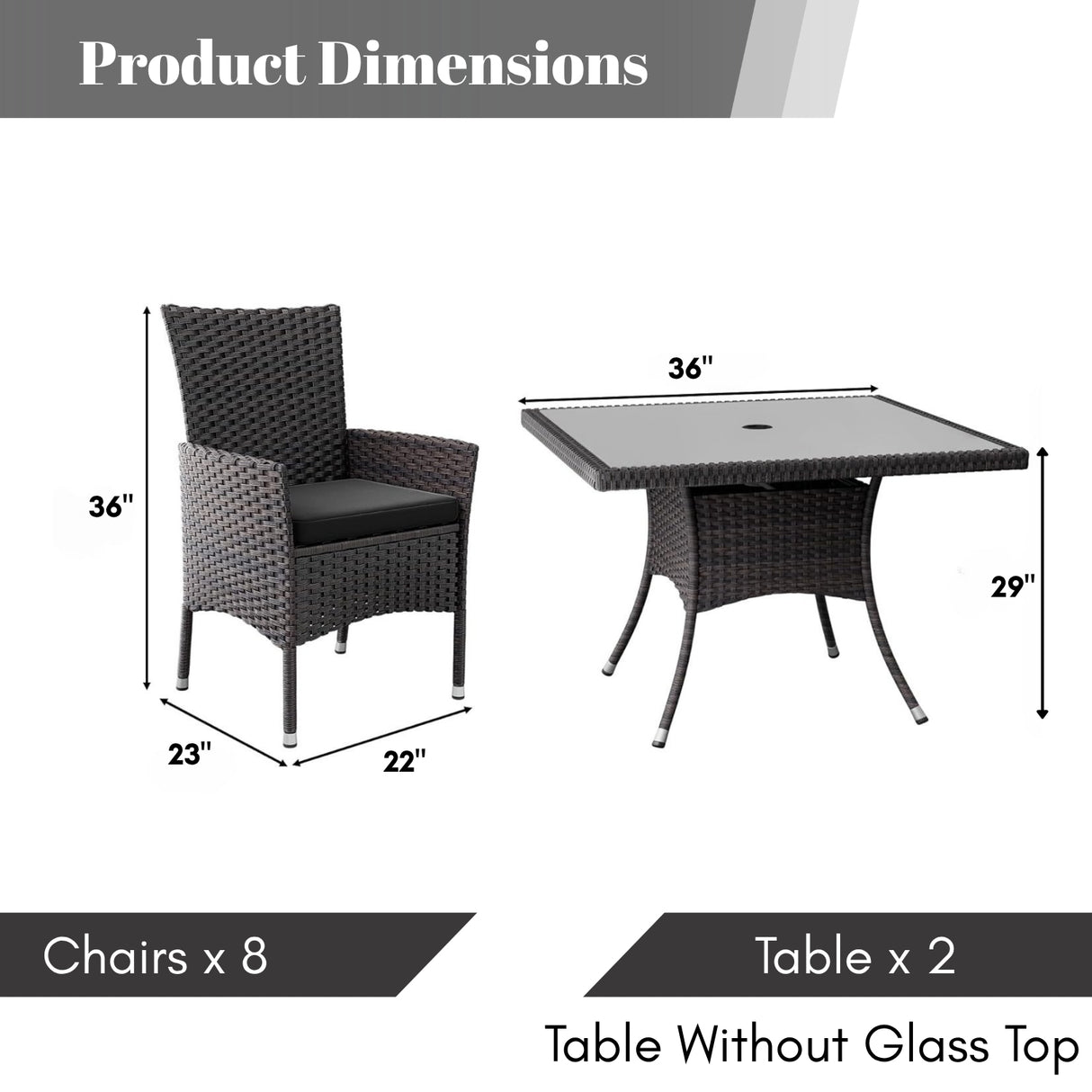 10-Piece Outdoor Patio Rattan Dining Set