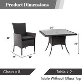 10-Piece Outdoor Patio Rattan Dining Set