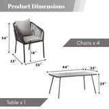 Outdoor Rope 5-Piece Patio Dining Set