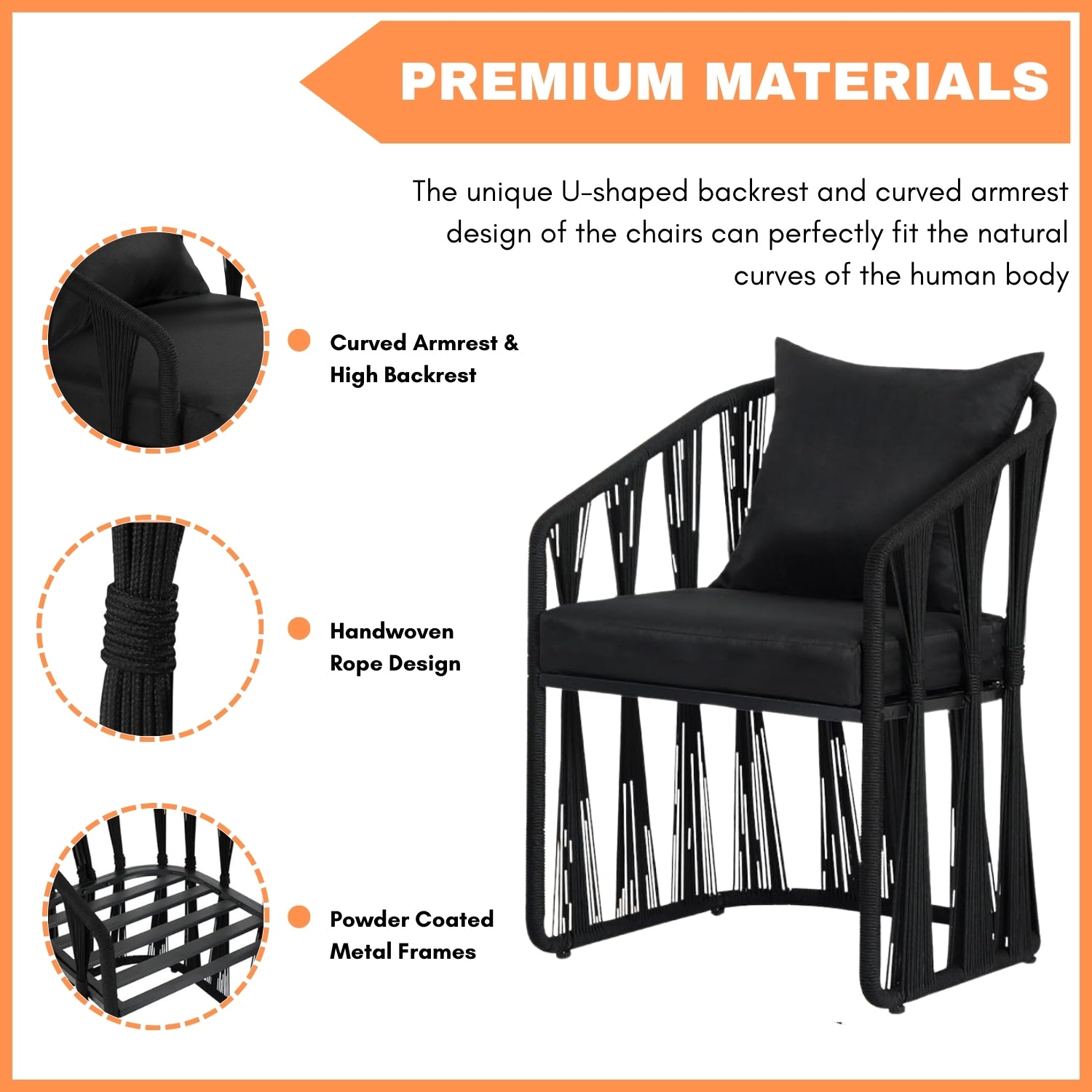 Outdoor Rope 3-Piece Patio Set