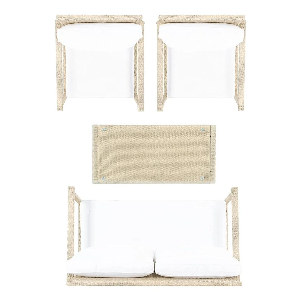 4 Pieces Patio Furniture Set, Outdoor Sectional Sofa