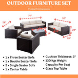 Outdoor Wicker 7-Seater Sofa Set