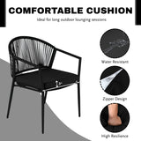 3 Piece Garden Outdoor Rope Patio Set