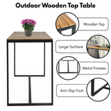 Outdoor Bar Table With Wooden Top