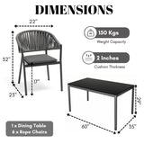 All Weather Resistant 7-Piece Outdoor Dining Set (Grey)