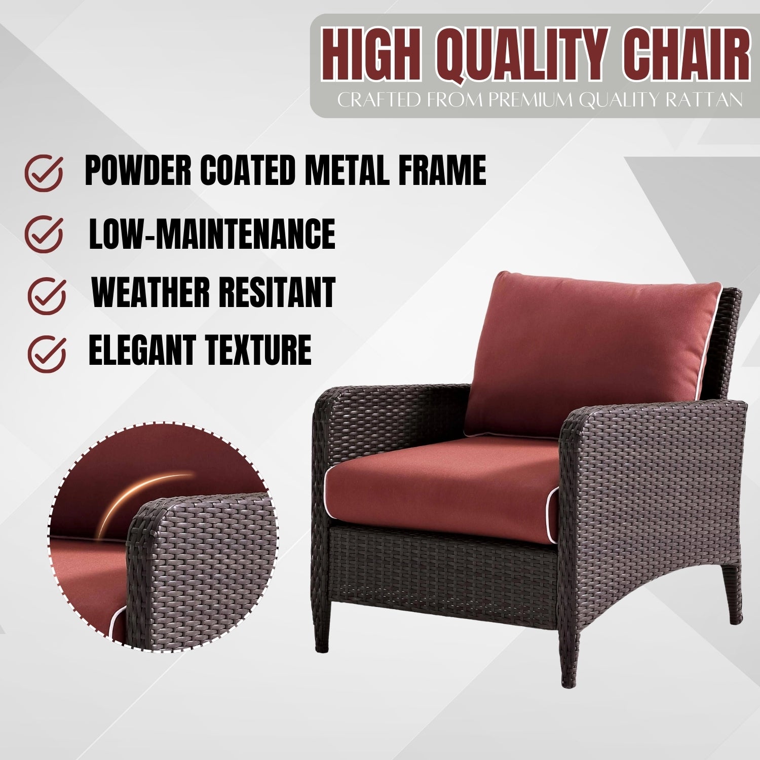 Outdoor 4 Piece Patio Wicker Furniture Set